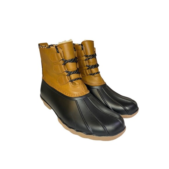 Alpine Woods Insulated Duck Boots Women's Rider Midi Inner Leopard Print Size 9M - Picture 9 of 11